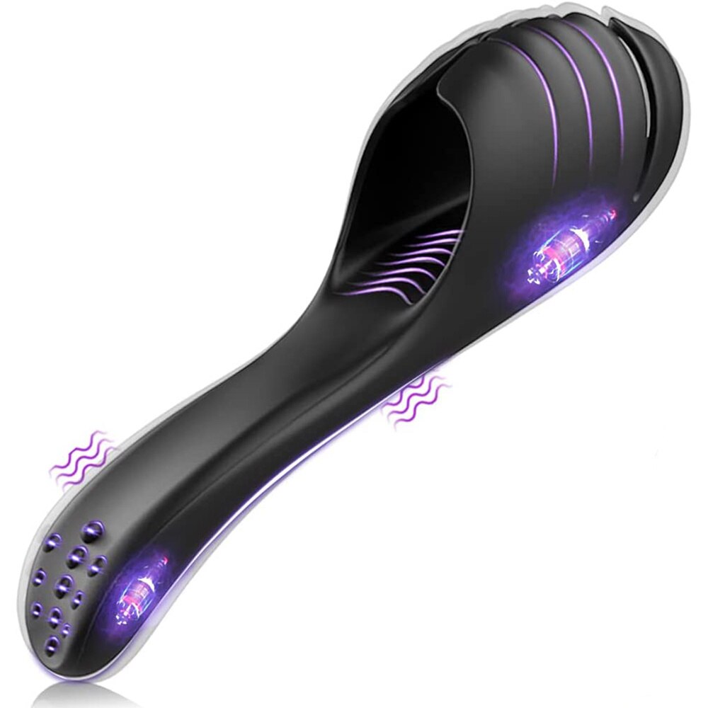 Penisvibrator, Eichelmassagegerät, verstellbar, für männliche Masturbatoren, flexible Abdeckung für die Ejakulation, männliches Sexspielzeug für Männer, Ausdauer