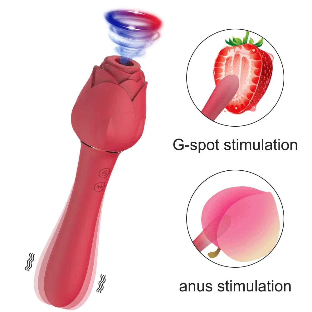 Powerful Rose Vibrator For Women Clitoris Nipple Clit Sucker