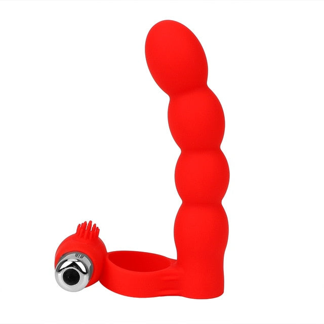 Double Penetration Anal Bead Plug Vibrator