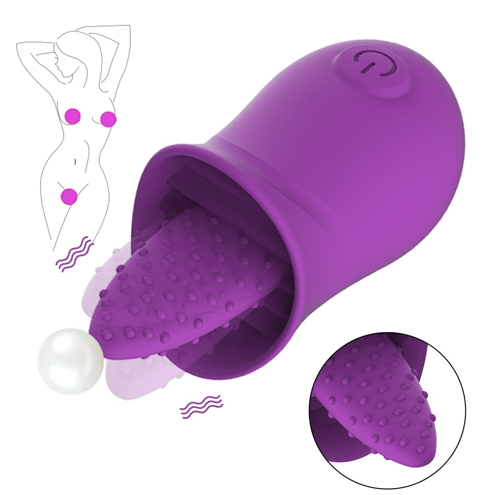 Klitoris-Zungenvibrator mit 10 starken Vibrationsmodi